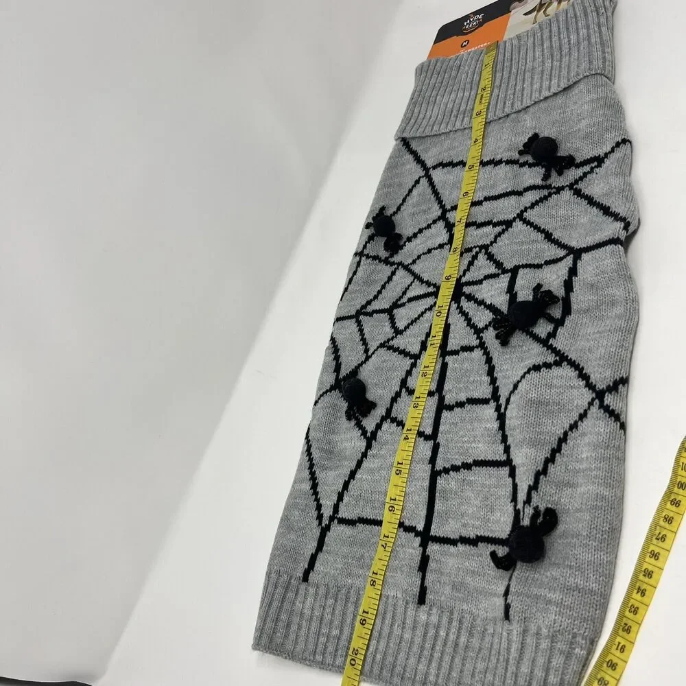 Halloween Pom Pom Spider Dog Sweater Hyde & EEK! Medium Up To 40 Lbs Stretchy
